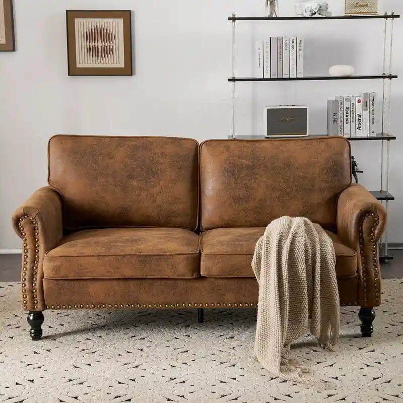 Mid-Century Gepolstertes Doppelsitzer-Sofa, Innenbereich