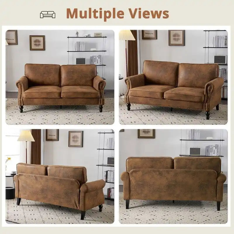 Mid-Century Gepolstertes Doppelsitzer-Sofa, Innenbereich