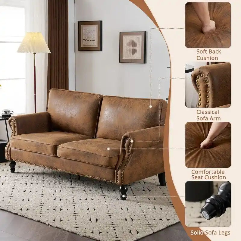 Mid-Century Gepolstertes Doppelsitzer-Sofa, Innenbereich