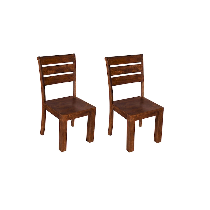 Esszimmerstühle aus massivem Mangoholz, 2er-Set