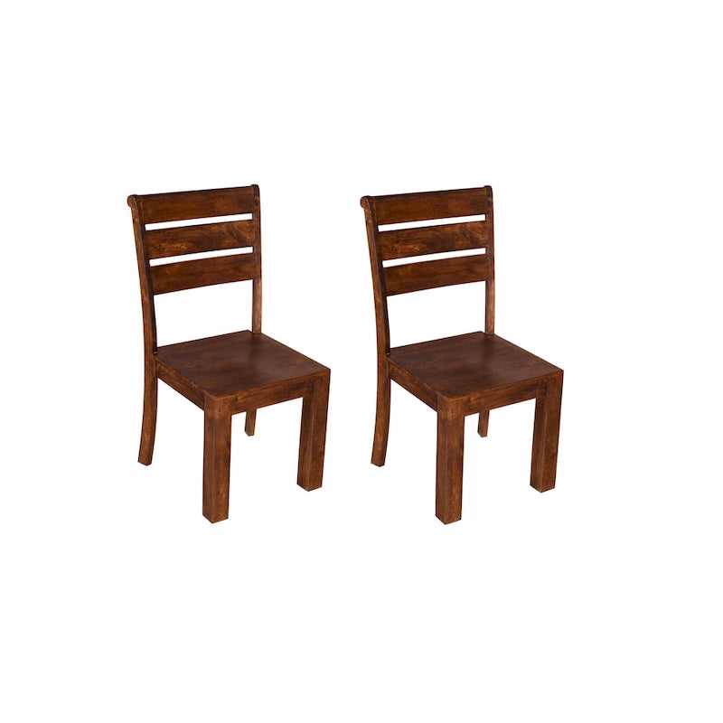 Esszimmerstühle aus massivem Mangoholz, 2er-Set