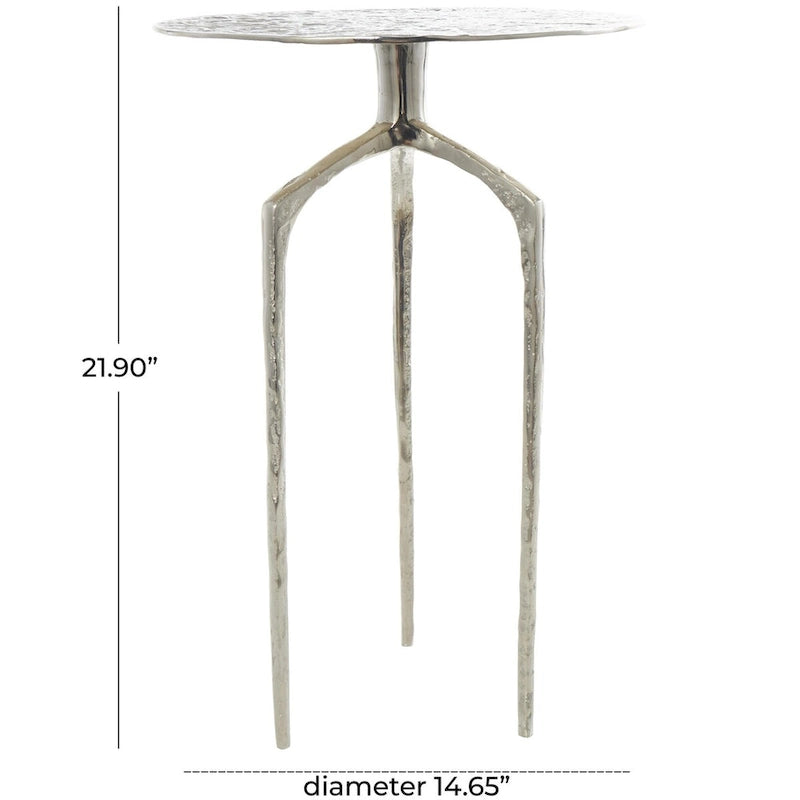 Aluminium-Metall Geometrischer Schlanker Strukturierter Beistelltisch Akzenttisch