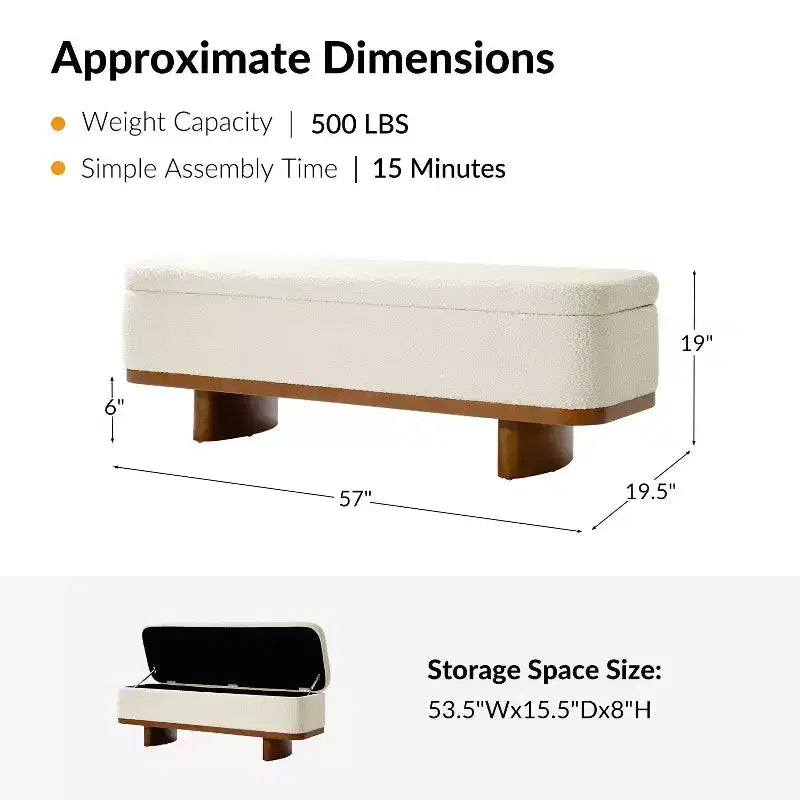 Clara Simple Assemble Flip Top Bench with Solid Wood Frame|HULALA HOME
