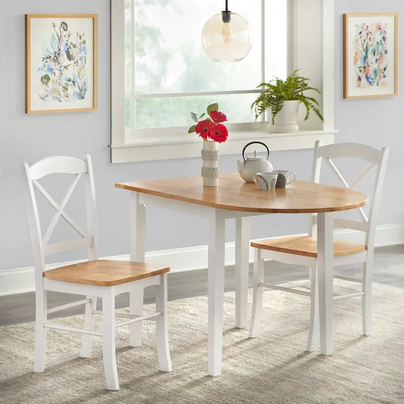 Simple Living Country Cottage Drop Leaf 3-piece Dining Set